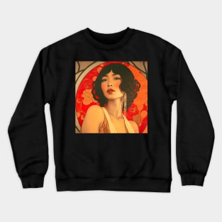 Art Deco Style Woman Crewneck Sweatshirt